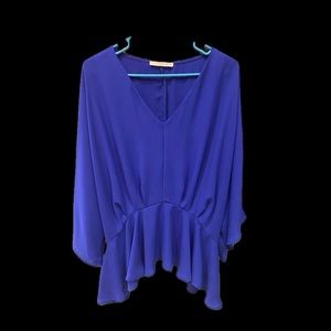 NWOT Royal blue peplum top from online boutique Sz XL